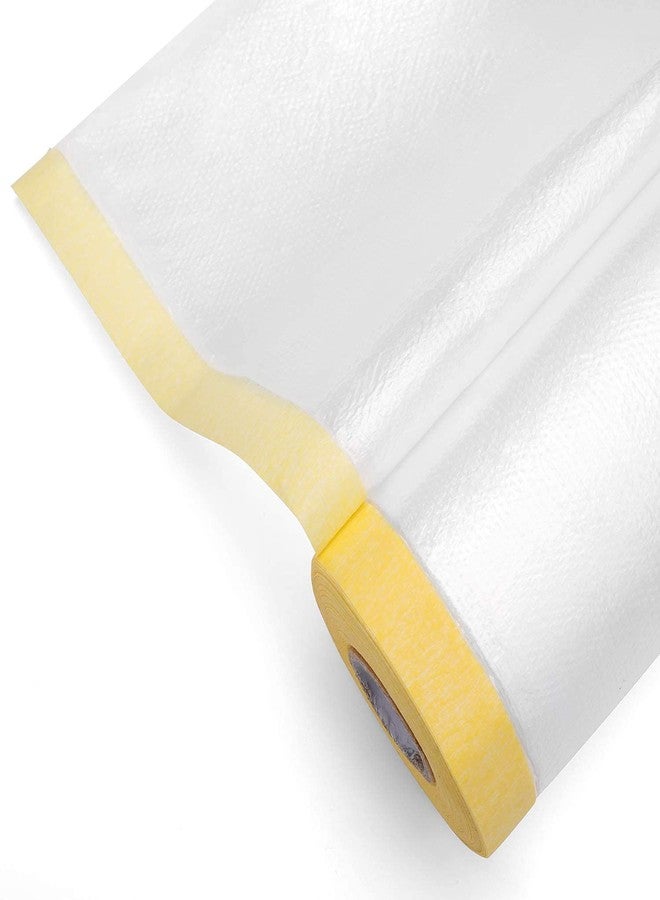 TJIKKO Pre-Taped Masking Film for Automotive Painting Covering, and Protecting households from dust. (2700 mm x 20 Meter) Transparent - Image 1